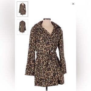MICHAEL Michael Kors Leopard Print Trench Coat.
